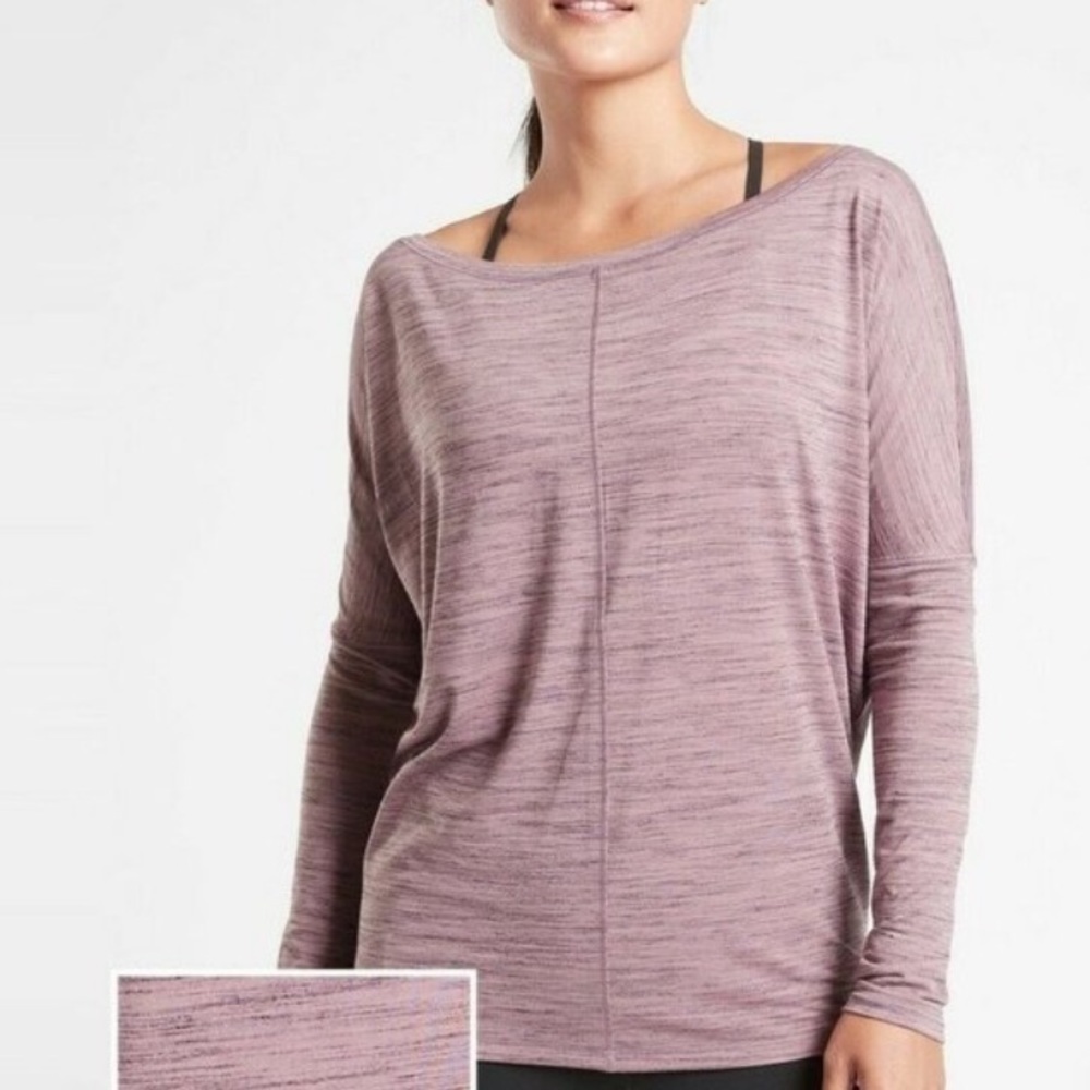 ATHLETA Flow Top Essence Spacedye Flora Mauve xxs